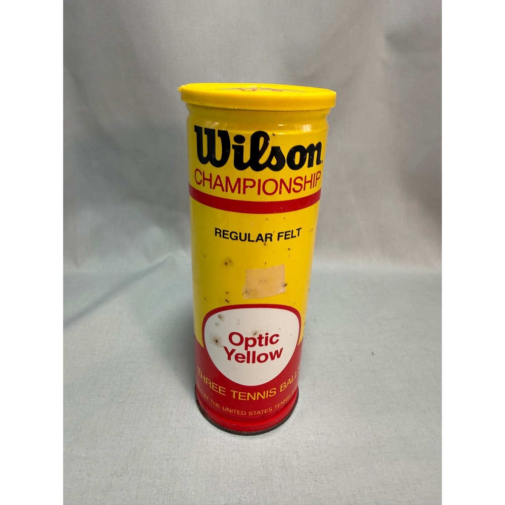 Vintage Wilson Championship Tennis Balls Tin Can Optic Yellow SEALED Pull Tab